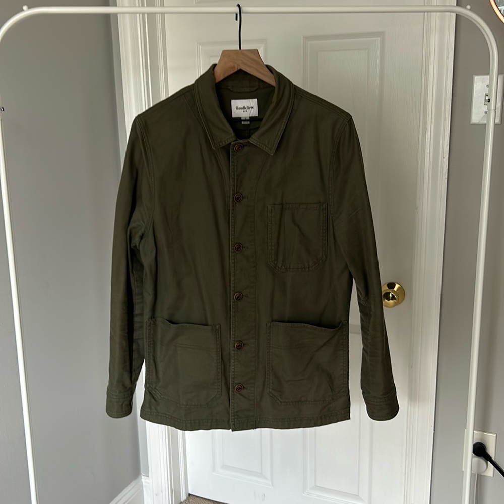 Goodfellow Olive green fatigue shirt jacket, size small